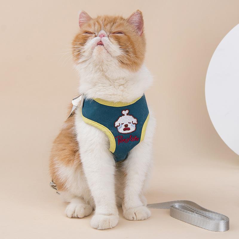 Pet supplies Pet supplies new spot wholesale pet chest strap anti-break meow leash small and medium-sized pet dog walking safety rope details Picture