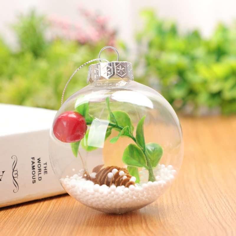 Wedding products: cross-border transparent plastic balls, hollow round balls, Christmas balls, Christmas, New Year and Spring Festival PET decorative balls with decorations undefined