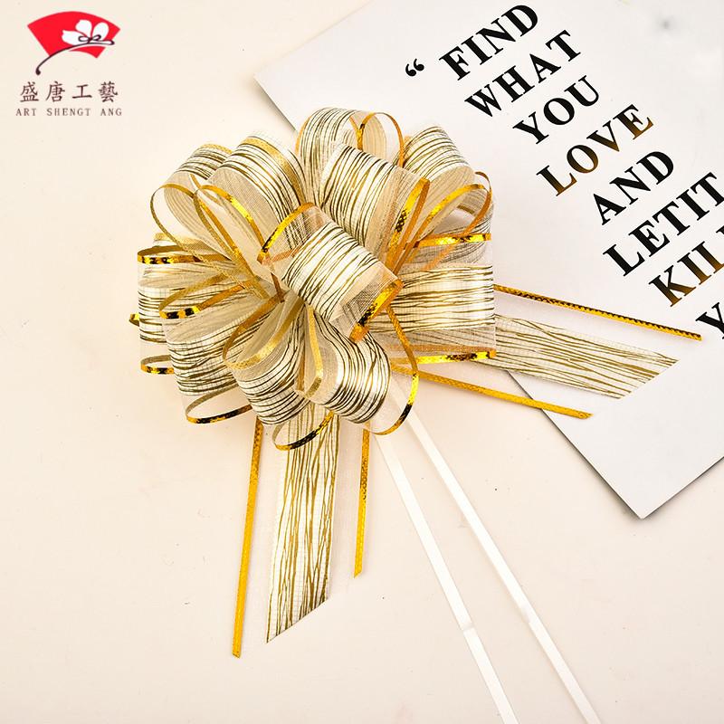 50MM雪纱印花球花 婚庆装饰手拉花厂家直销现货详情图8