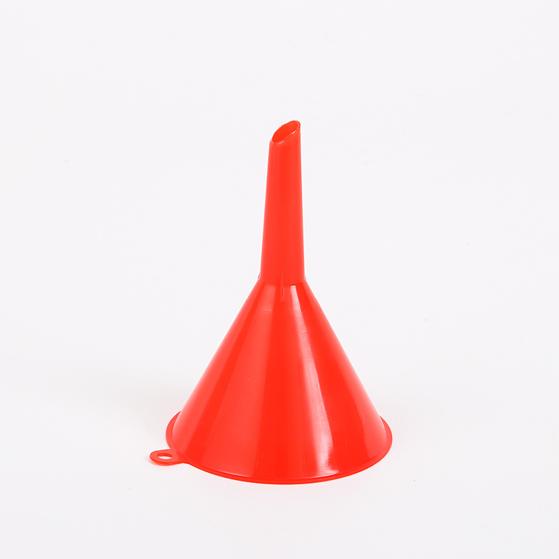 4-piece set of red plastic car fuel filling funnel with a slanted mouth, simple and portable household fuel filling funnel details Picture