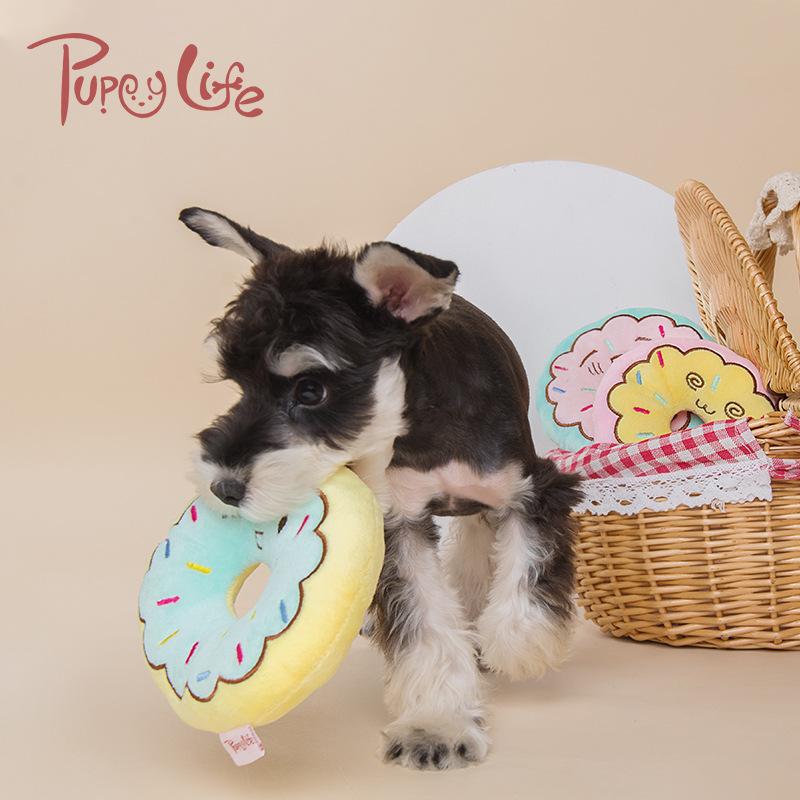 Spot wholesale pet supplies dog bite-resistant donuts interactive toy sound does not tear down the home teasing dog magic full figure