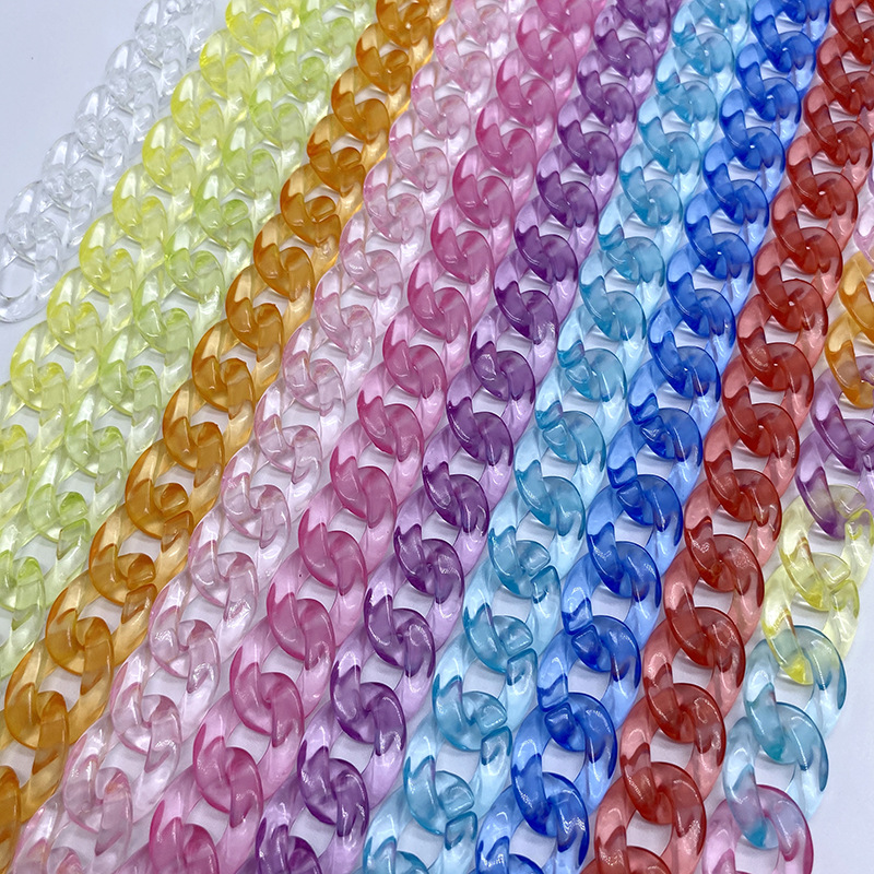 diy simple and versatile accessories: Bag strap decoration, popular hairpin accessories, transparent color-plated chain buckle Item Picture