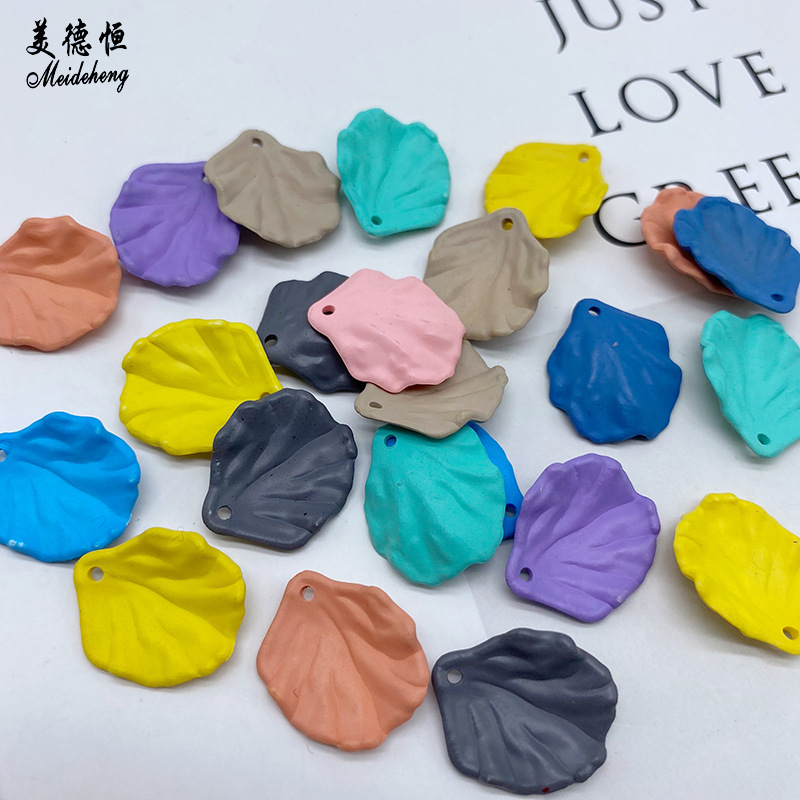 Acrylic hanging hole, spray-painted cabbage leaf, handcrafted earrings and hairpins, diy summer color series, matte touch leaf Specification image