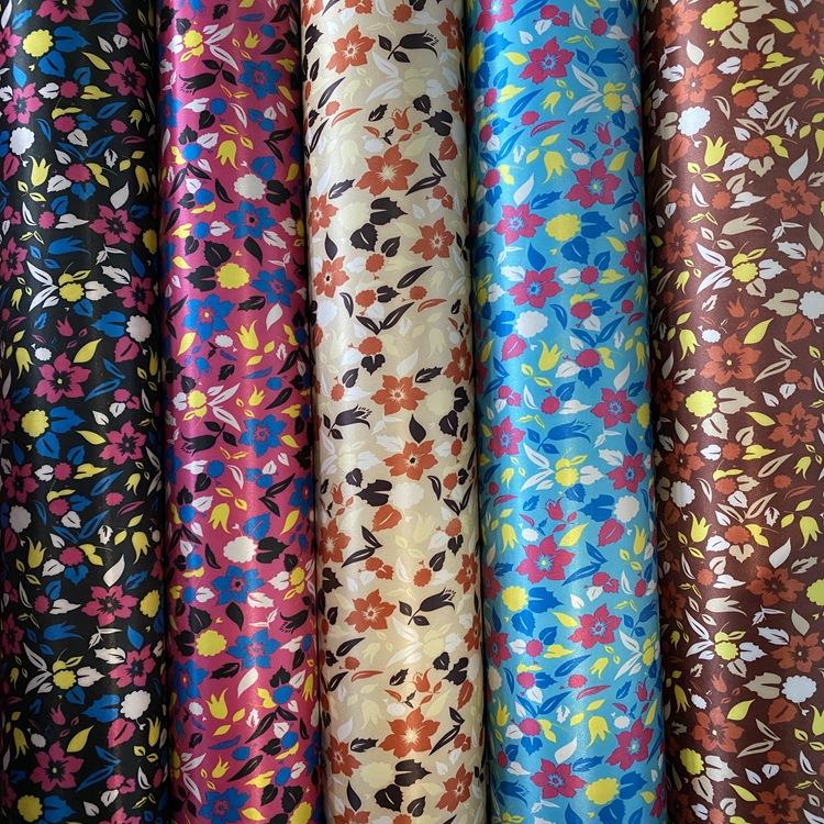 色丁印花系列 厂家直销批发 箱包化妆包手袋面料 底部发泡