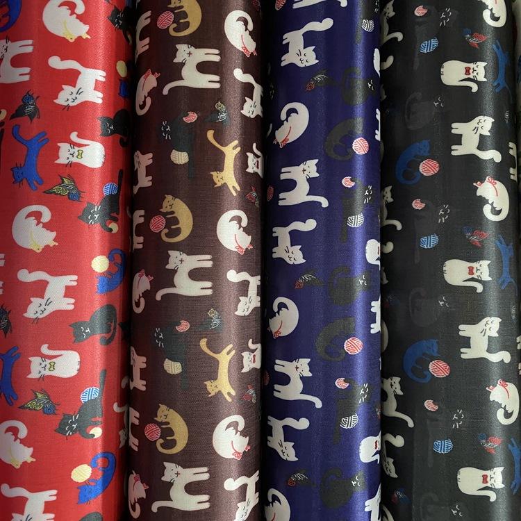 Venta directa de fábrica color estampado tinte color estampado de espuma tinte material de equipaje material de bolsa de maquillaje tejido de poliéster en stock