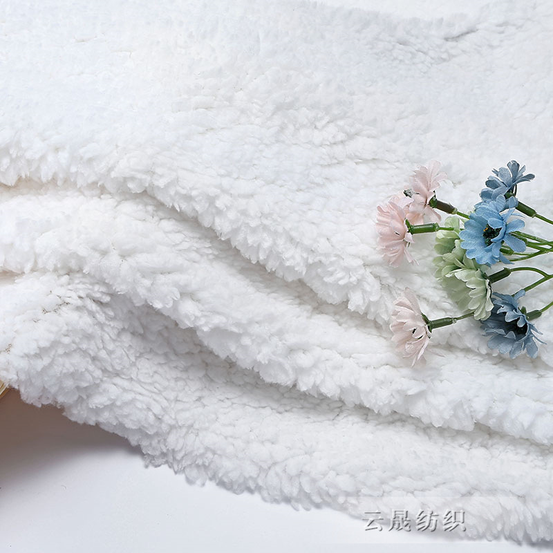 In stock: Cotton fleece one-piece scarf hat, all-polyester fine cotton fleece fabric, autumn and winter fabric, toys, home wear, warm fabric undefined