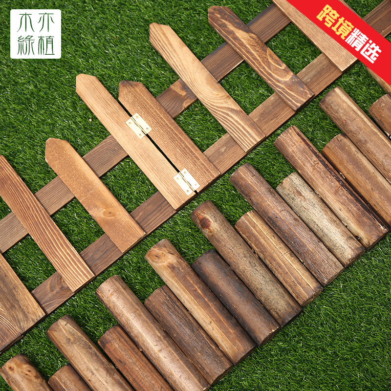 Anti-corrosion carbonized wood pile, garden fence, garden, balcony, fence, courtyard carbonized wood pile factory direct sales
