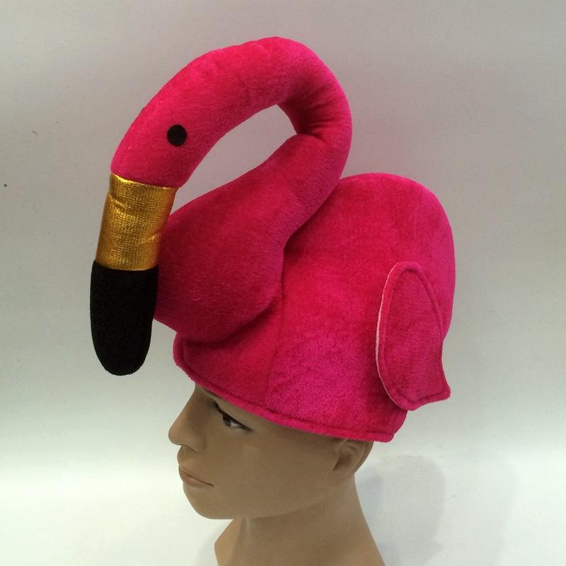 Yiwu Qianfang Festival Wig Hats, Flamingo Hats, Swan and Bird Hats Manufacturer, various export animal festival hats 2555 Specification image
