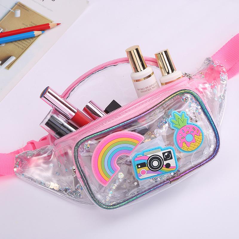 Unicornio unicorn color lentejuelas cintura bolsa otoño invierno nuevos dibujos animados un hombro crossbody bolsa chica estudiante bordado details Picture