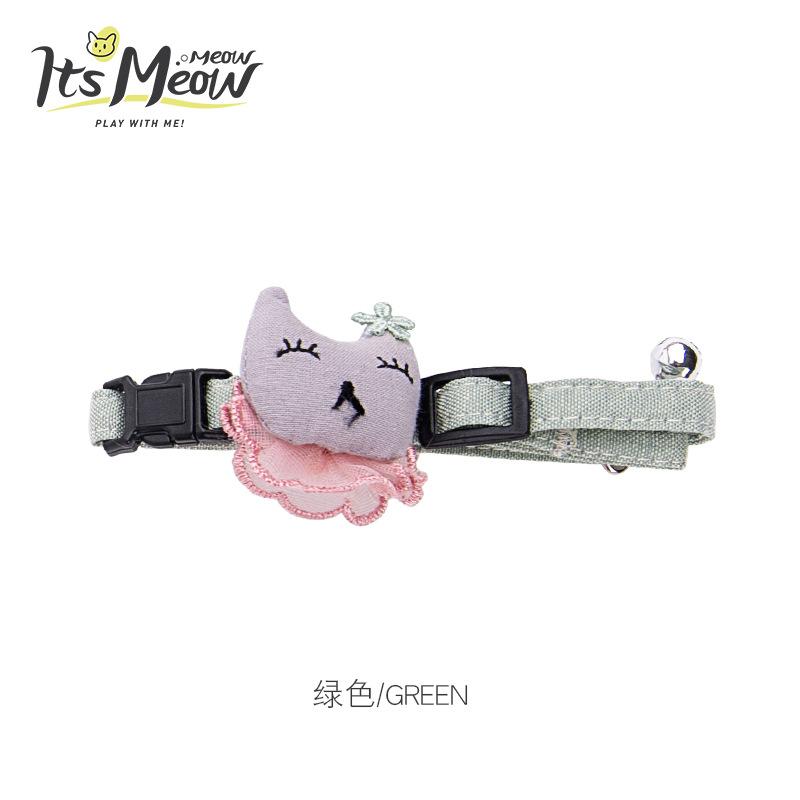 New rabbit lace pet collar with bell adjustable cat leash, one-piece consignment undefined