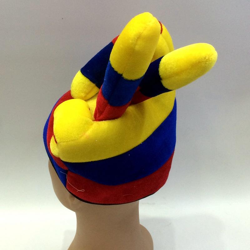 Hecho a medida todos los tipos colombia amarillo azul rojo tricolor una mano suave sombrero comercio exterior extienda dos dedos Y tipo bandera color copa mundial sombrero Application Scenario