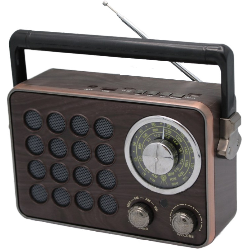 cmik outdoor portable wireless Bluetooth speaker subwoofer with card and USB flash drive, all-wooden retro speaker details Picture