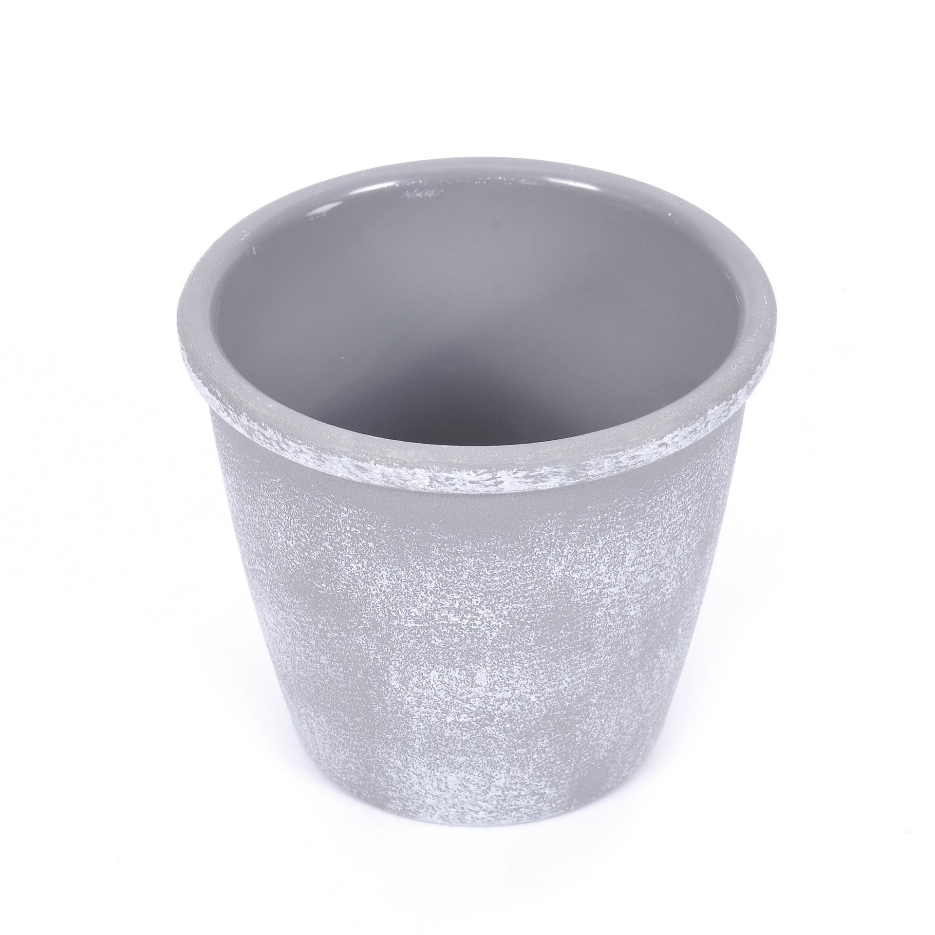 The manufacturer supplies simple Nordic retro cement round thick-mouthed tabletop potted green plant POTS and succulent flower POTS Specification image