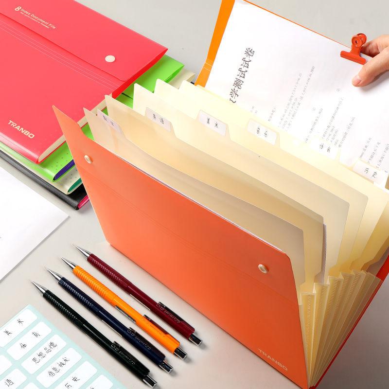 5-compartment, 8-compartment organ bag folder, student test paper holder, 8-compartment classified storage holder, a4 folder, multi-layer storage bag details Picture