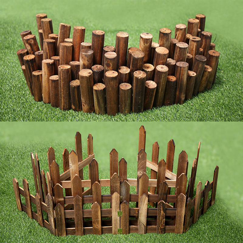 Anti-corrosion carbonized wood pile, garden fence, garden, balcony, fence, courtyard carbonized wood pile factory direct sales details Picture