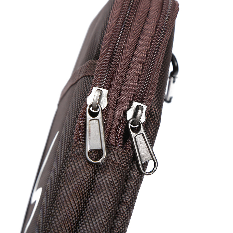 Foreign Trade Hot Mobile Phone Fanny Pack Oxford Cloth Waterproof Leisure Vertical Bag Can Be Inserted Belt Portable Logo Wholesale details Picture