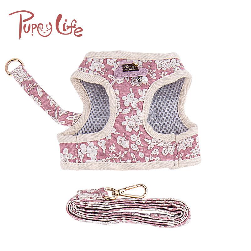 New style of pet supplies: Dog leash, chest and back strap, cat and dog clothes, dual-purpose leash, Korean-style printed dog leash