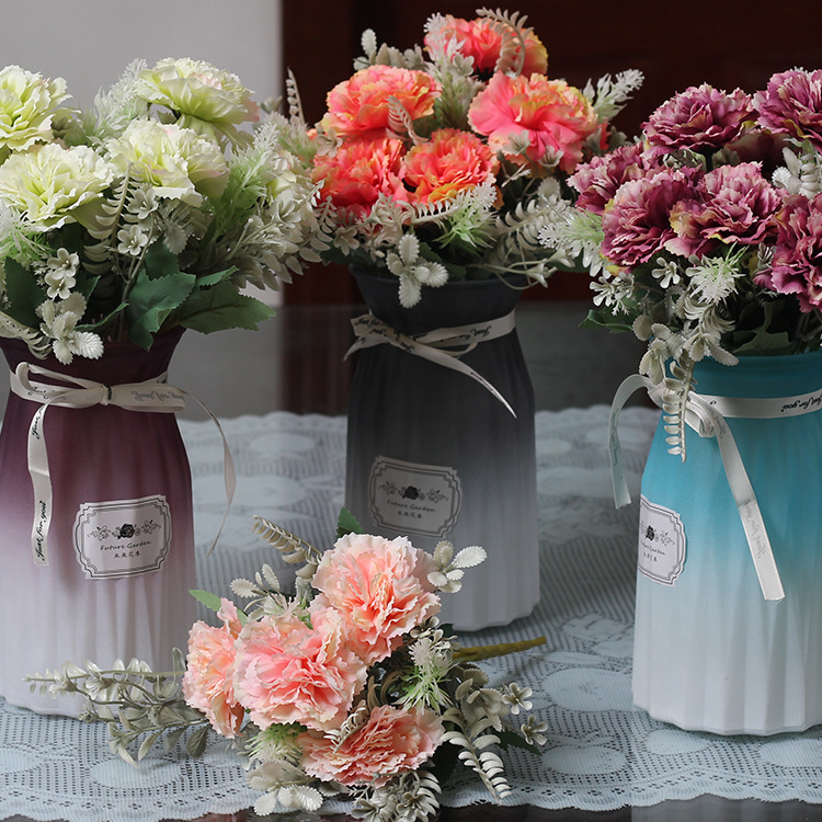 Simulación ramo claveles clavo flores de seda flores falsas bodas plantas plantas acuáticas decoración del hogar mobiliario de mesa