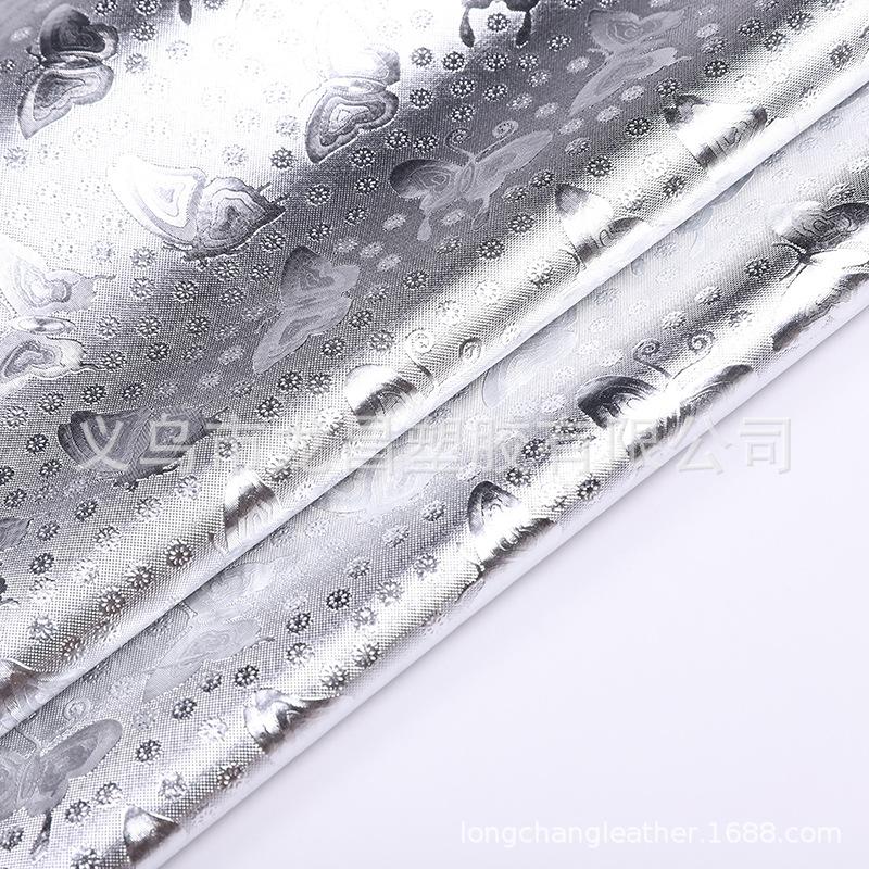 We are in stock of 0.6mm thick, 1.5-meter door width, and double-sided elastic semi-PU silver motorcycle and electric bike seat cover materials pic 2