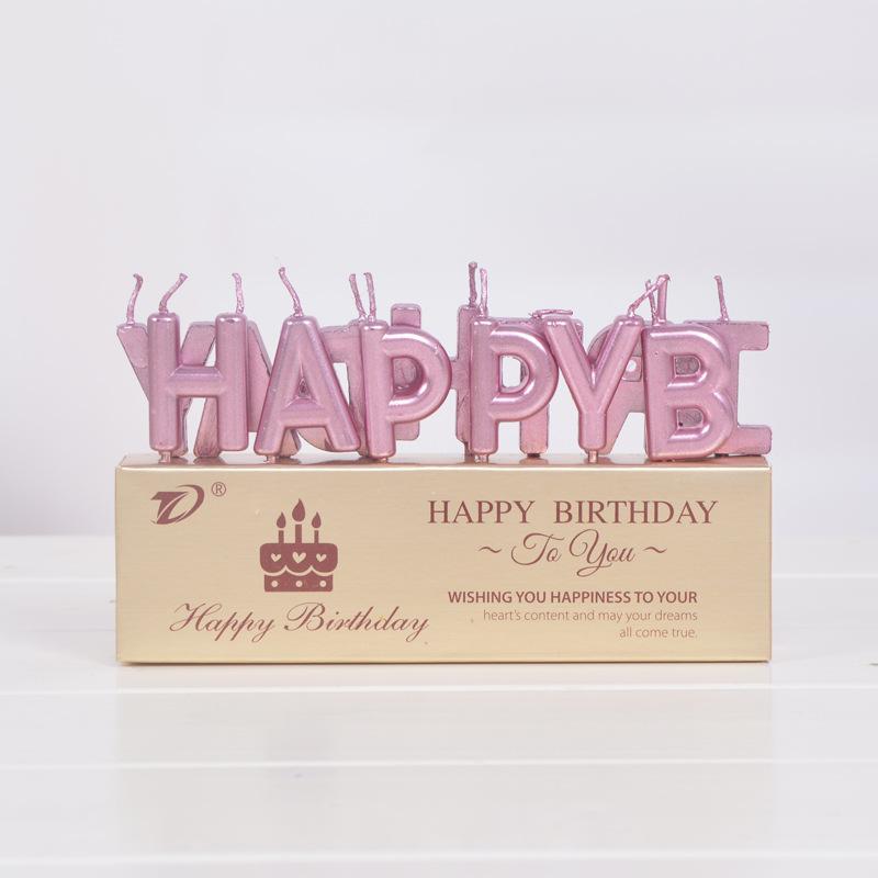 节日用品蛋糕蜡烛土豪金字母蜡烛happybirthday派对蛋糕装饰 生日蜡烛批发详情图10