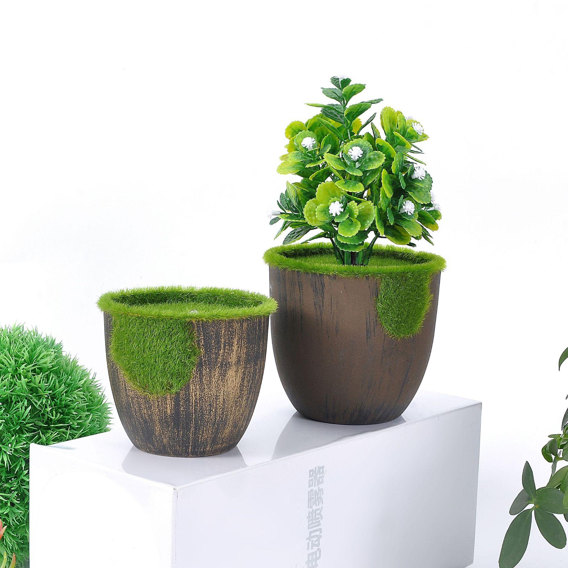 The manufacturer supplies simple and retro simulated flower arrangements, round flowerpots and plastic velvet flower POTS