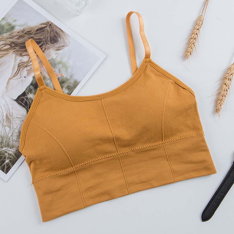 The new adjustable strappy bottom sports vest for girls is a backless and beautiful bra with a screw-around chest undefined