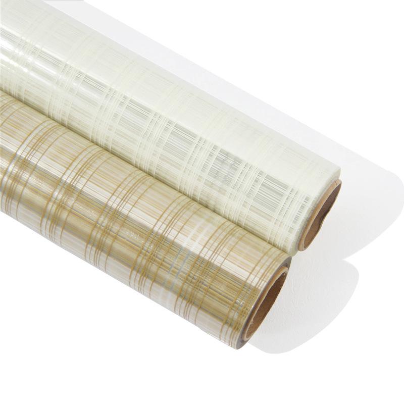 Ruiqu gold and Silver imported checkered paper flower shop floral art gift wrapping paper waterproof plastic OPP film Item Picture