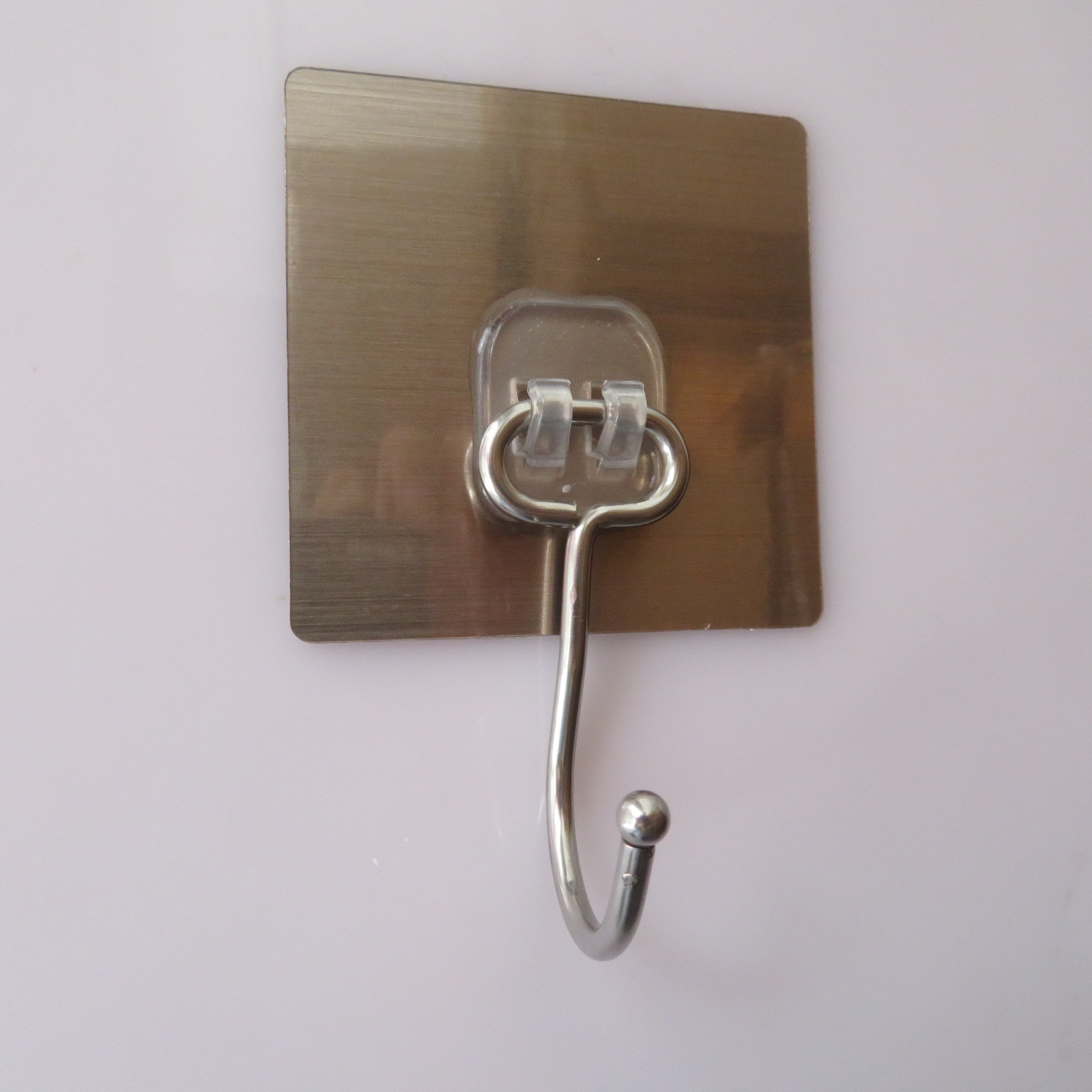 Factory direct sales of seamless, strong stainless steel large hooks, waterproof, moisture-proof, durable metal self-adhesive hooks, no need for drilling stickers details Picture