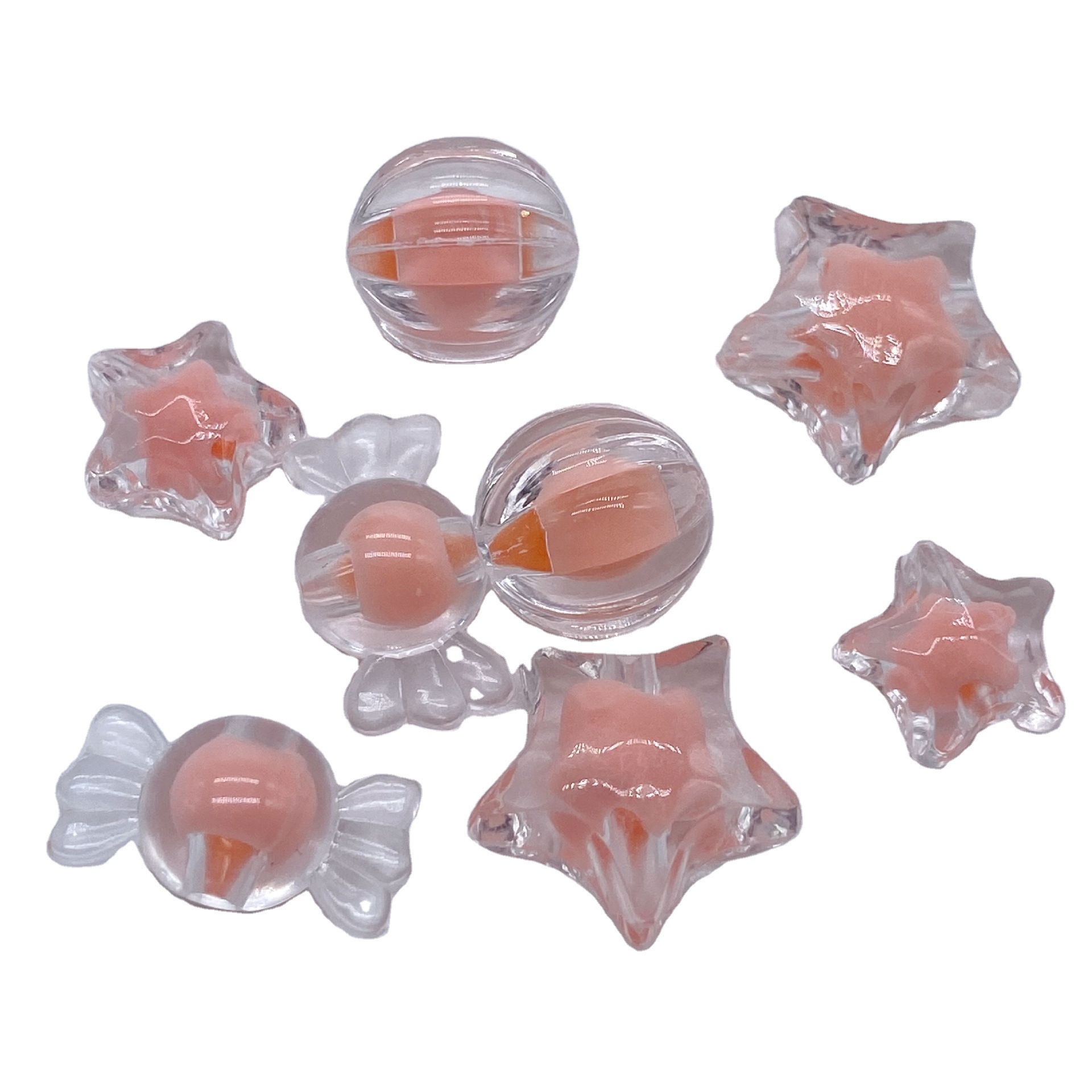 Factory direct sales of acrylic versatile T-shaped transparent pearl beads, diy five-pointed star pumpkin beads to make children's headbands Item Picture