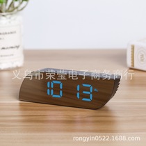 Manufacturers directly provide multi-functional mirror LED digital clock battery plug-in dual-use bedside clock makeup mirror