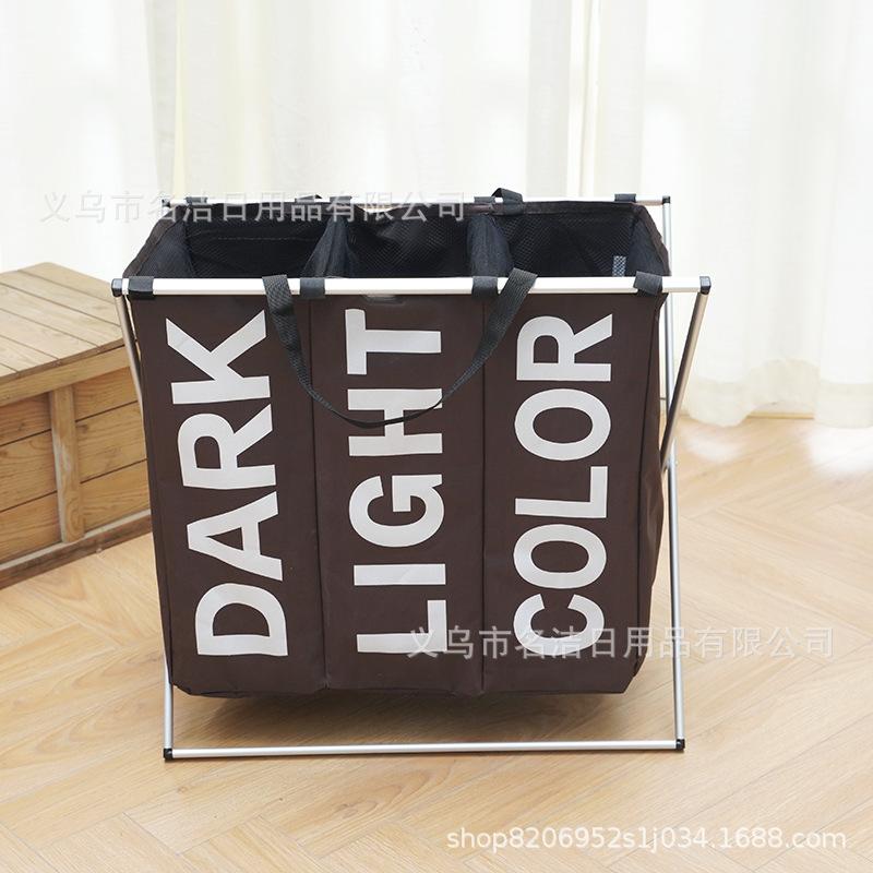 Oxford Cloth Belt Handle Three Cell Aluminum Rack Laundry Basket Storage Basket Sundries Basket Laundry Basket Home Storage Basket Opp Bag Specification drawing