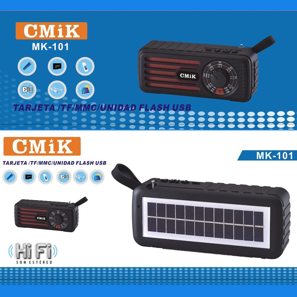 可充电插卡U盘TF卡播放器便携式调频半导体应急灯DC充电收音机白底实物图