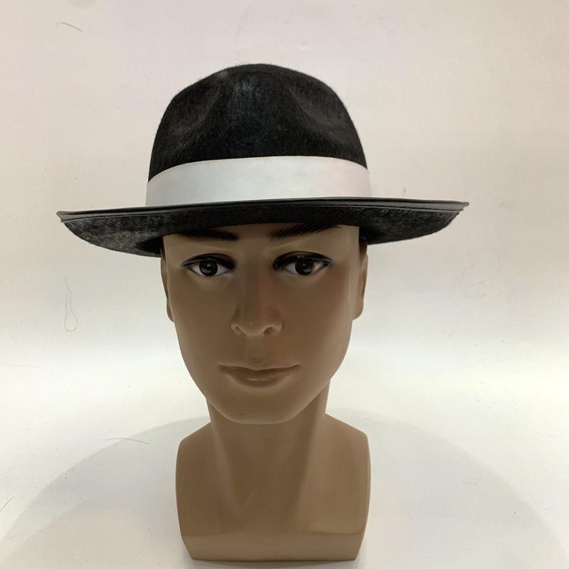 Qianfang Festival wig hat, popular cowboy hat, top hat, horseman rider hat, Festival hat, White broadband hat 2231 Item Picture