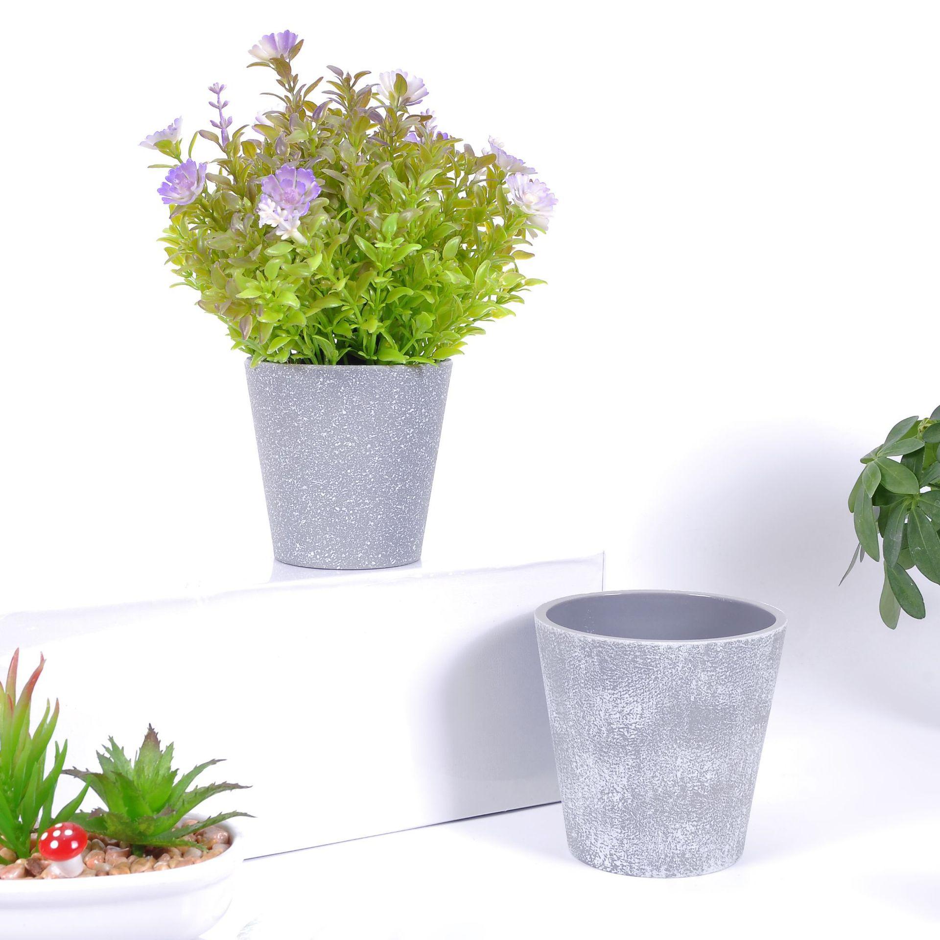 The manufacturer supplies simple Nordic retro cement round flowerpots, desktop potted plants, green plant POTS and succulent flowerpots Item Picture