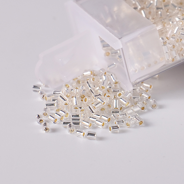 Imported glass beads TOHO TOHO round tube filling silver glass rice beads 2mm round tube millet beads accessories DIY loose beads manual accessories