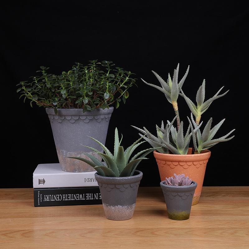 北欧简约创意密胺做旧多肉现代家用加厚个性塑料小花盆 厂家现货