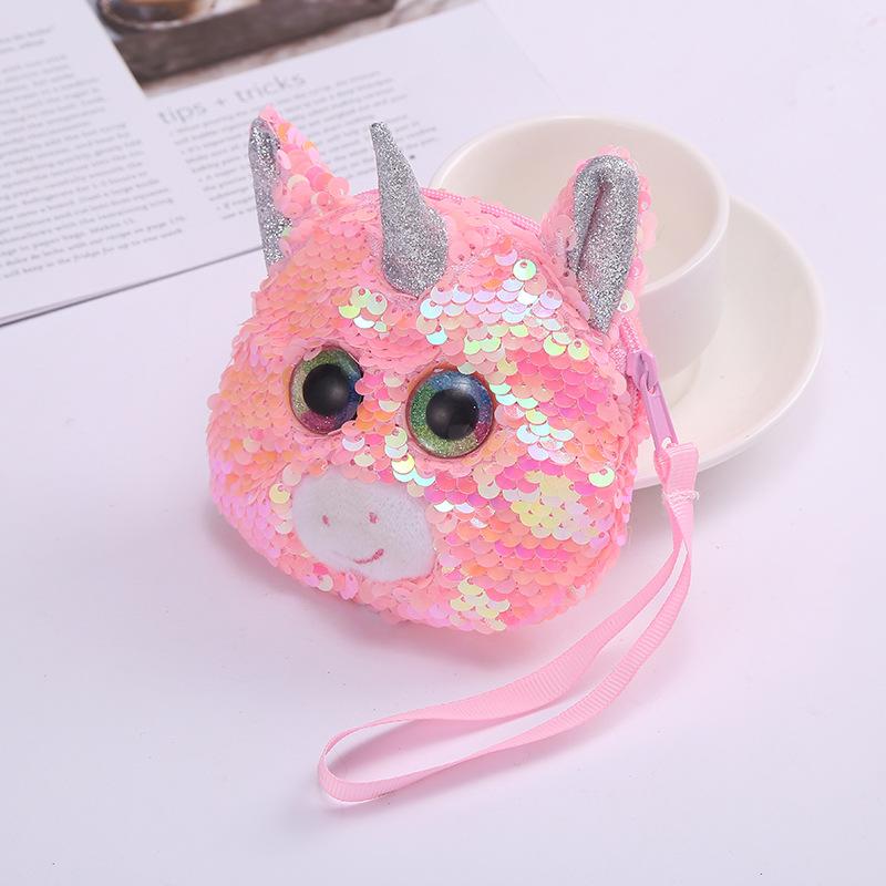 Children's coin purse, Mermaid, Unicorn, sequined flap, big eye storage bag, hand-held small card case undefined