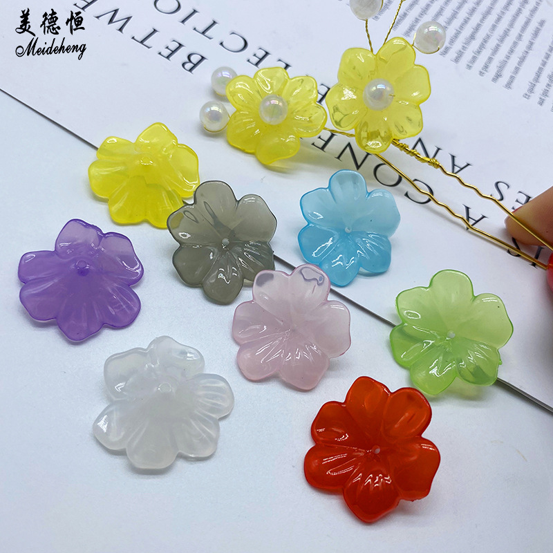 diy simple handcrafted ancient-style headwear and hairpin accessories factory direct sales acrylic jelly petal accessories Application Scenario