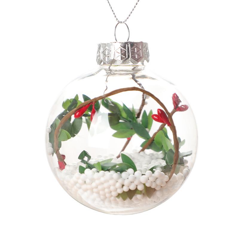 Wedding products: cross-border transparent plastic balls, hollow round balls, Christmas balls, Christmas, New Year and Spring Festival PET decorative balls with decorations Item Picture