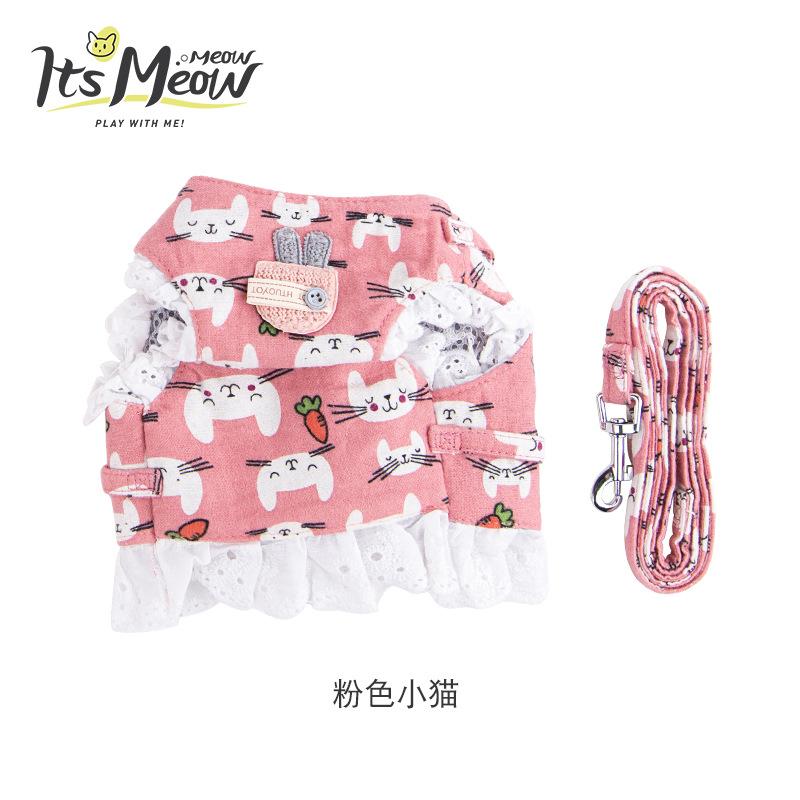 Pet products Pet products Lace wool kitten clothes to prevent breaking out walking cat vests for cats special cat leash hair undefined
