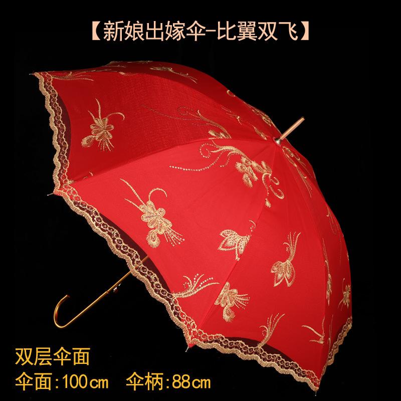新款出嫁新娘伞中国风婚嫁喜庆出门伞结婚大红色陪嫁喜伞婚庆用品详情图13