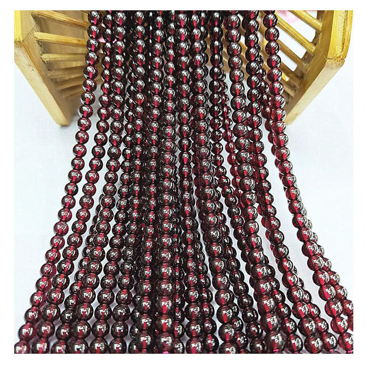 Factory direct sales of natural 5A-grade garnet loose beads, wholesale of semi-finished purple-toothed black round beads, and jewelry matching beads Item Picture