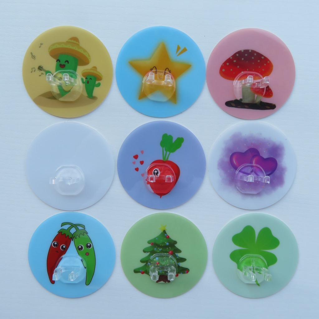 免钉无痕6.5厘米可移胶牙刷架创意图案水洗反复使用不变形不留痕