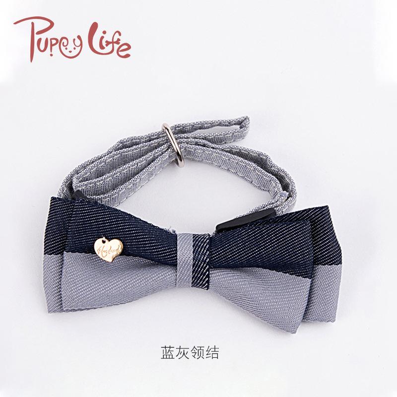 Wholesale of adjustable butterfly bow ties for cats, two-color combination, cute dog collars and dog neck rings, one-piece consignment undefined