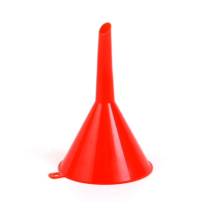 4-piece set of red plastic car fuel filling funnel with a slanted mouth, simple and portable household fuel filling funnel Item Picture