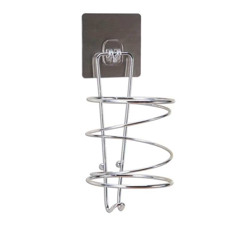 Factory direct sales of seamless stainless steel large hair dryer stand, no need for drilling, strong wall-mounted bathroom hair dryer cylinder base details Picture