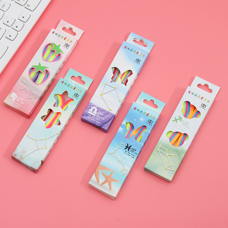 批发儿童DIY200条手工星星折纸 盒装糖果彩色荧光香味星星折纸条产品图