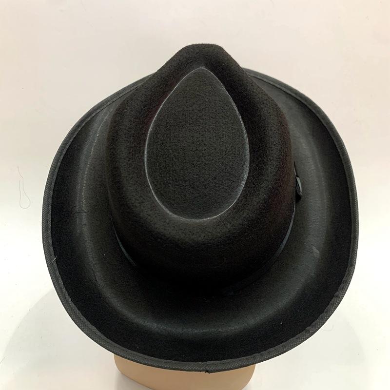 Black non-woven fabric wide-brimmed top hat, jazz hat, Jackson top hat, singer, dancer, dancing gunman hat Specification image