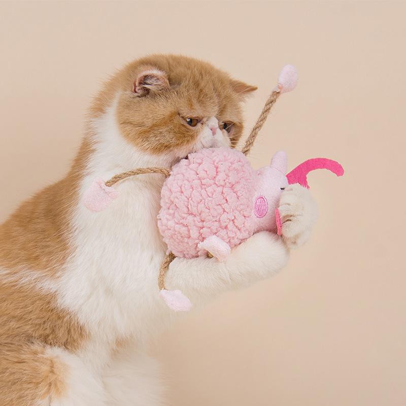 20 New pet cat products include mint plush cat ticker toy Chew chew teeth long rope monster cat toy details Picture