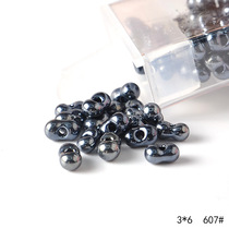 PRECIOA Czech imported glass Rice Beads 3x6 electroplating series Peanut beads handmade DIY material loose beads 10g bottle handmade accessories